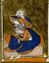 Spring scissors, 1270, Francie, Hair cutting, Samson a Dalilah, St. Louis Psaltery, BNF Latin 10525, fol.61v