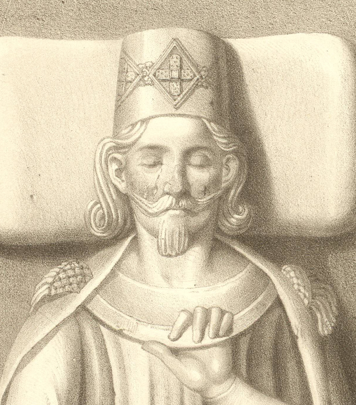 Moustache, the effigy of don Diego López de Salcedo, 1274 AD, Monasterio de Santa Maria la Real de Nájera, Spain, [CA]_