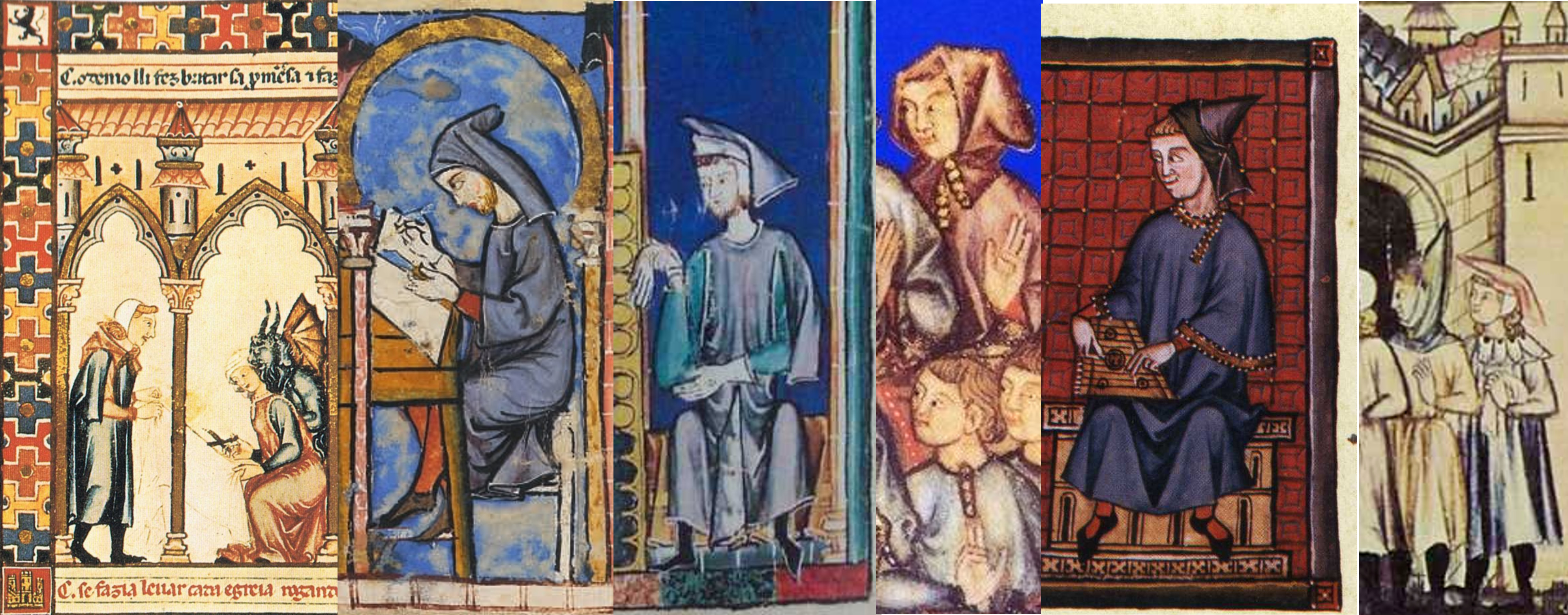 Hood capirote, collage, 1283-4 AD, Spain, CSM, LJ