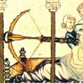 Cantigas de Santa Maria 126. Extrakce šipky z kuše z obličeje pomocí...
